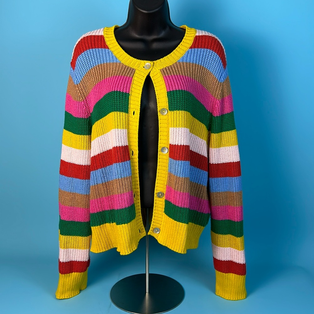 Ban.do Colorful Striped Knit Cardigan
